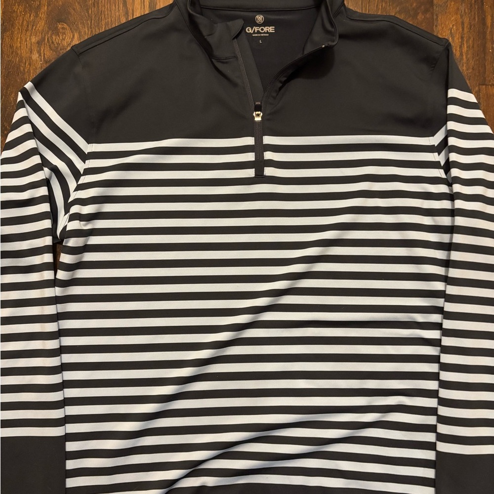 G/FORE Large Navy and Light Blue Stripe Qzip